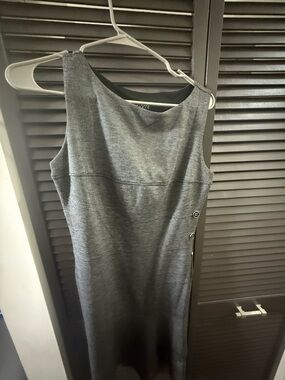 Enfocus Studio Gray Sleeveless Midi Sheath Dress